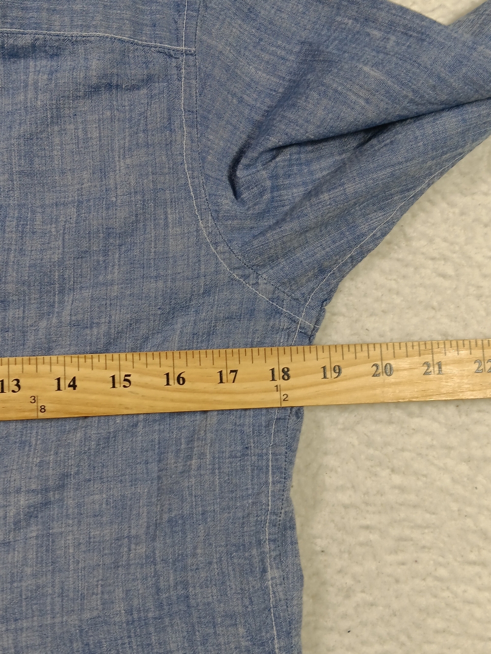 Jill McGowan Top Womens Small Blue Kacey Shirt Chambray Slim Cut  Preppy - Picture 6 of 8